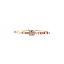 Load image into Gallery viewer, ALAIA BAGUETTE AND ROUND DIAMOND OPEN BANGLE ROSE GOLD