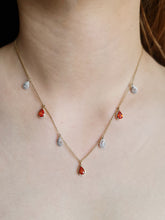 Load image into Gallery viewer, ARA MULTI TEARDROP CHARM SAPPHIRE DIAMOND NECKLACE