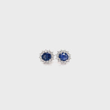 Load and play video in Gallery viewer, PERENNA BLUE SAPPHIRE DIAMOND EARRING
