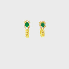 Load and play video in Gallery viewer, EMBER EMERALD CUBAN LINK DIAMOND EARRINGS
