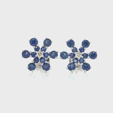 Load and play video in Gallery viewer, SNOWFLAKE BLUE SAPPHIRE EARRING
