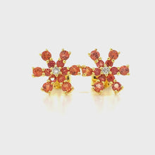 Load and play video in Gallery viewer, SNOWFLAKE ORANGE SAPPHIRE EARRING
