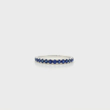 Load and play video in Gallery viewer, EVERMORE BLUE SAPPHIRE HALF ETERNITY RING
