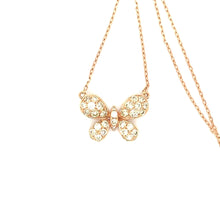 Load and play video in Gallery viewer, PAPILLON DIAMOND ROSE GOLD NECKLACE
