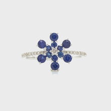 Load and play video in Gallery viewer, SNOWFLAKE BLUE SAPPHIRE RING
