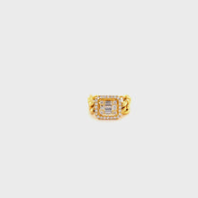 Load and play video in Gallery viewer, AMAYA DIAMOND CUBAN LINK RING YELLOW GOLD
