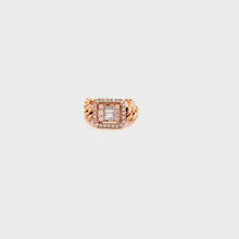 Load and play video in Gallery viewer, AMAYA DIAMOND CUBAN LINK RING ROSE GOLD
