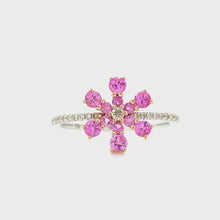 Load and play video in Gallery viewer, SNOWFLAKE PINK SAPPHIRE RING
