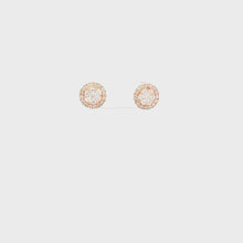 Load and play video in Gallery viewer, KYRA DIAMOND ROUND EARRINGS ROSE GOLD
