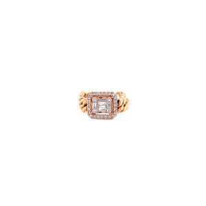 AMAYA DIAMOND CUBAN LINK RING ROSE GOLD