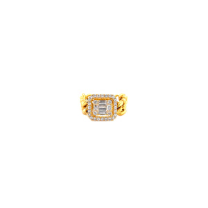 AMAYA DIAMOND CUBAN LINK RING YELLOW GOLD