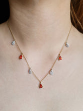 Load image into Gallery viewer, ARA MULTI TEARDROP CHARM SAPPHIRE DIAMOND NECKLACE
