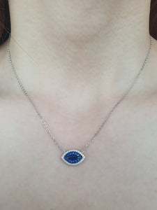 EVIL EYE BLUE SAPPHIRE NECKLACE