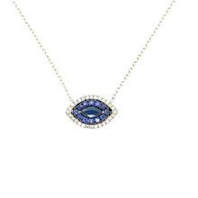 Load image into Gallery viewer, EVIL EYE BLUE SAPPHIRE NECKLACE
