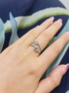 CALI BAGUETTE CUT AND ROUND PAVÉ DIAMOND RING