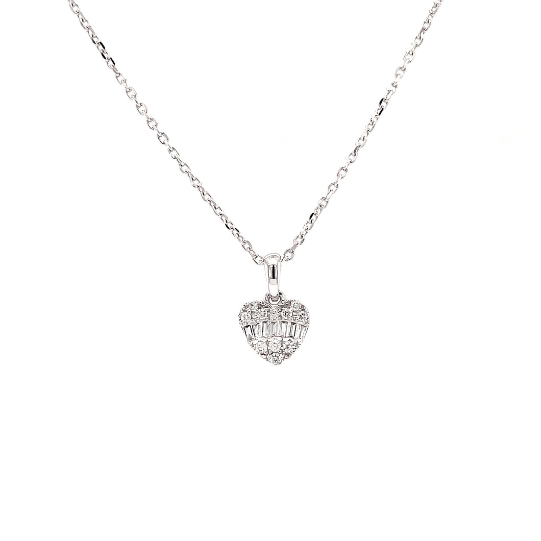 CARIS BAGUETTE AND ROUND DIAMOND NECKLACE