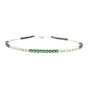 CLASSIC GREEN GARNET DIAMOND MIX TENNIS BRACELET