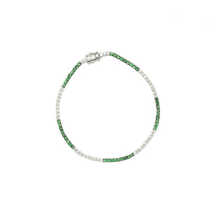 CLASSIC GREEN GARNET DIAMOND MIX TENNIS BRACELET