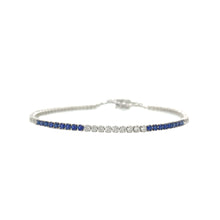 Load image into Gallery viewer, CLASSIC BLUE SAPPHIRE DIAMOND MIX TENNIS BRACELET
