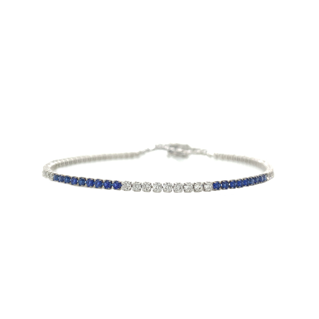 CLASSIC BLUE SAPPHIRE DIAMOND MIX TENNIS BRACELET