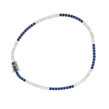 Load image into Gallery viewer, CLASSIC BLUE SAPPHIRE DIAMOND MIX TENNIS BRACELET
