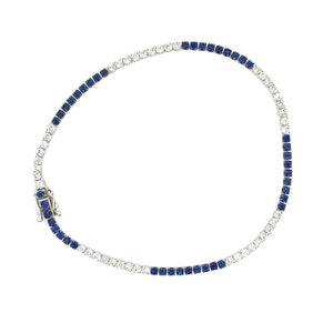 CLASSIC BLUE SAPPHIRE DIAMOND MIX TENNIS BRACELET