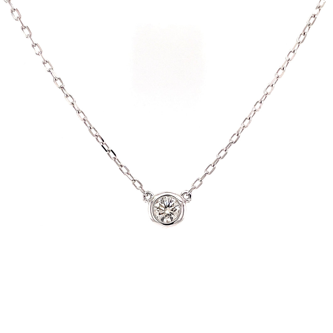 DARLA BEZEL SET DIAMOND NECKLACE WHITE GOLD