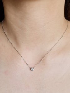 DARLA BEZEL SET DIAMOND NECKLACE WHITE GOLD