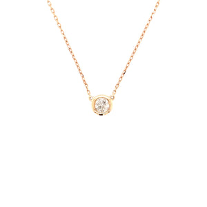 DARLA BEZEL SET DIAMOND NECKLACE ROSE GOLD