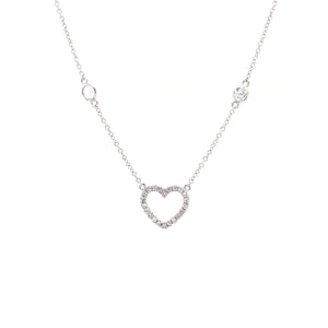 DODI WHITE SAPPHIRE DIAMOND HEART NECKLACE