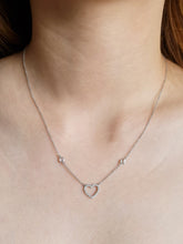 Load image into Gallery viewer, DODI WHITE SAPPHIRE DIAMOND HEART NECKLACE
