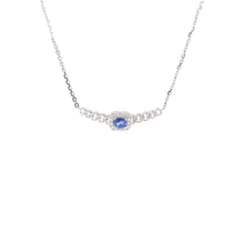 Load image into Gallery viewer, EMBER BLUE SAPPHIRE CUBAN LINK DIAMOND NECKLACE
