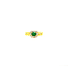 Load image into Gallery viewer, EMBER EMERALD CUBAN LINK DIAMOND RING (FANCY CUT)
