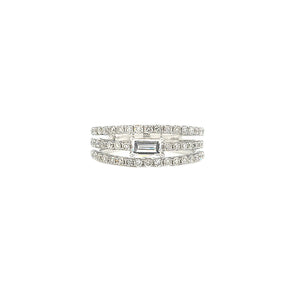 ESME TRIPLE SPLIT SHANK EMERALD CUT DIAMOND RING