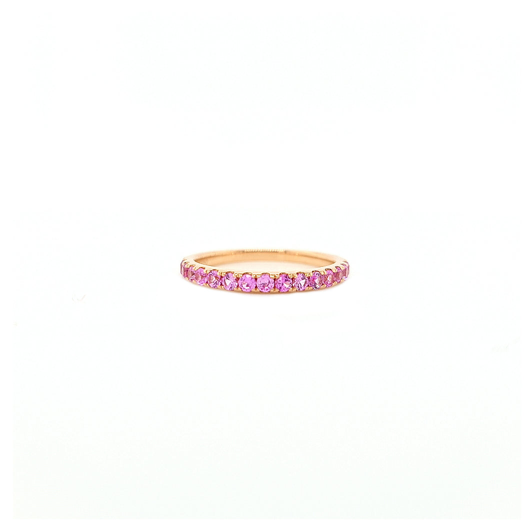 EVERMORE PINK SAPPHIRE HALF ETERNITY RING