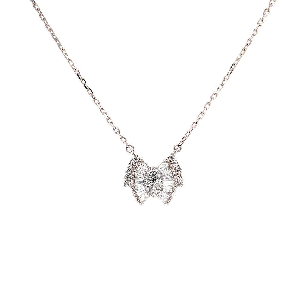 FREYA BAGUETTE AND ROUND DIAMOND NECKLACE