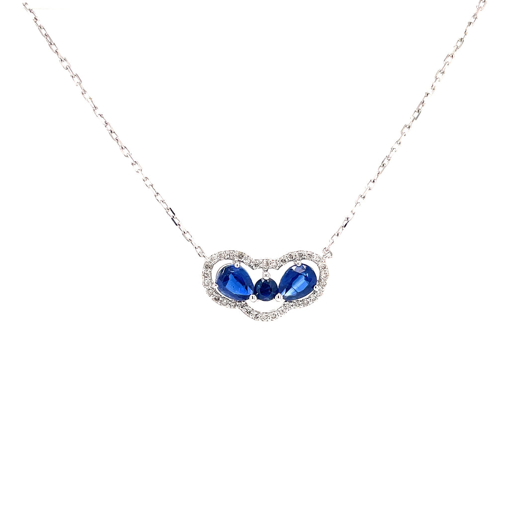 GEMA KYANITE BLUE SAPPHIRE DIAMOND NECKLACE