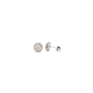 KYRA DIAMOND ROUND EARRINGS WHITE GOLD