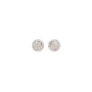 KYRA DIAMOND ROUND EARRINGS WHITE GOLD