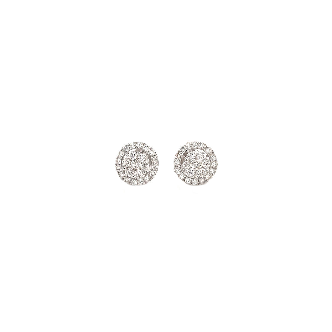 KYRA DIAMOND ROUND EARRINGS WHITE GOLD