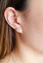 Load image into Gallery viewer, KYRA DIAMOND ROUND EARRINGS WHITE GOLD
