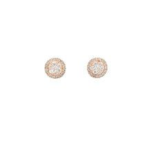 Load image into Gallery viewer, KYRA DIAMOND ROUND EARRINGS ROSE GOLD
