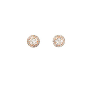 KYRA DIAMOND ROUND EARRINGS ROSE GOLD