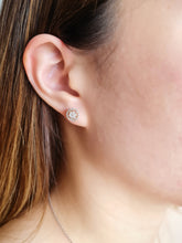 Load image into Gallery viewer, KYRA DIAMOND ROUND EARRINGS ROSE GOLD
