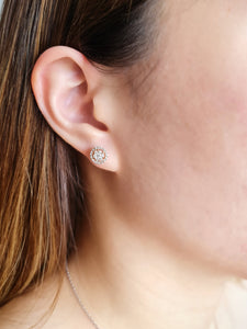 KYRA DIAMOND ROUND EARRINGS ROSE GOLD