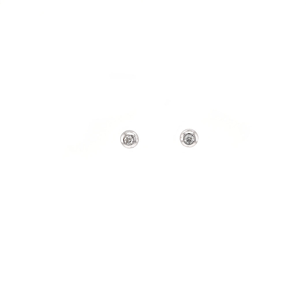 MINI DARLA BEZEL SET DIAMOND EARRING WHITE GOLD