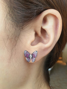 PAPILLON PINK SAPPHIRE RUBY EARRING