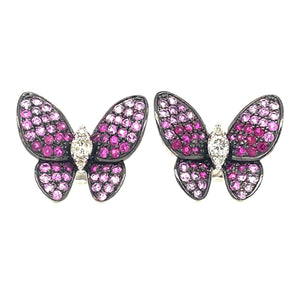 PAPILLON PINK SAPPHIRE RUBY EARRING