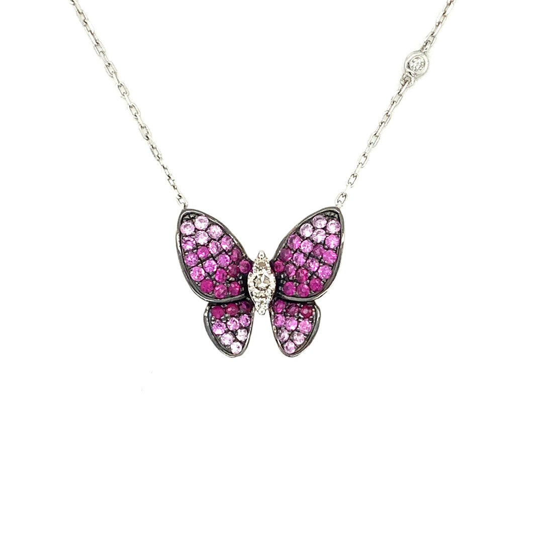 PAPILLON PINK SAPPHIRE RUBY NECKLACE