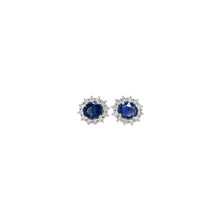 Load image into Gallery viewer, PERENNA BLUE SAPPHIRE DIAMOND EARRING
